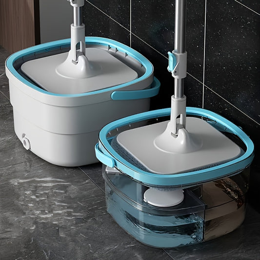 1 Set, Sewage Separation Hands-free Wash Mop And Bucket Set, Household Rotating Floor Mop, Lazy Mop, Dust Removal Mop, Dry And Wet Use, Perfect For Home, Kitchen, Bathroom Floor, Cleaning Supplies, Cleaning Tool