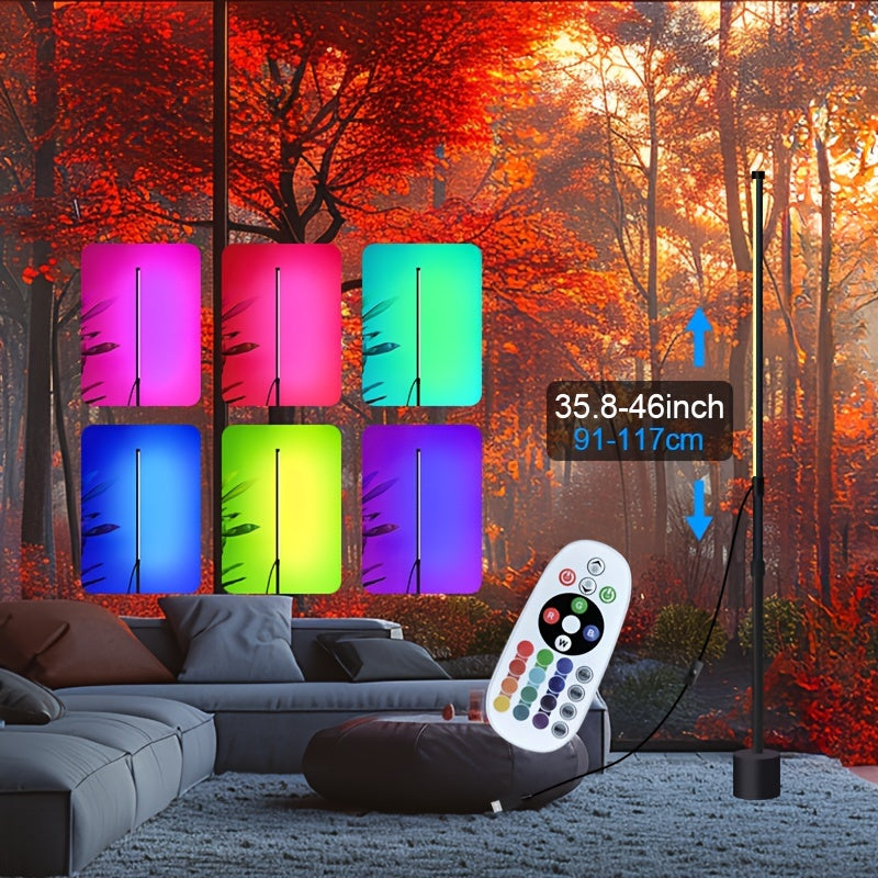 1-2pcs Nordic Style Adjustable LED Corner Floor Lamp, USB Powered, Indoor Plastic Material, Ambient Lighting for Living Room, Bedroom, Gaming Room - Black