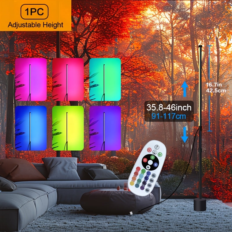 1-2pcs Nordic Style Adjustable LED Corner Floor Lamp, USB Powered, Indoor Plastic Material, Ambient Lighting for Living Room, Bedroom, Gaming Room - Black