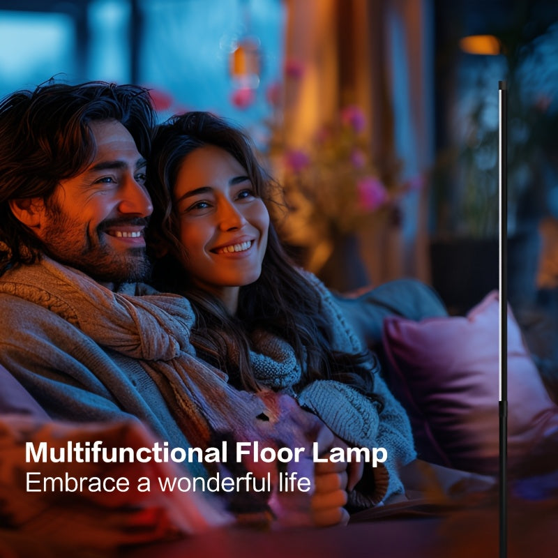 1-2pcs Nordic Style Adjustable LED Corner Floor Lamp, USB Powered, Indoor Plastic Material, Ambient Lighting for Living Room, Bedroom, Gaming Room - Black